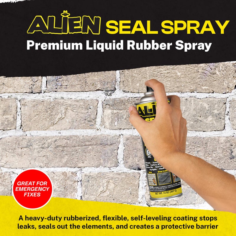 Alien Tape Liquid Sealant Spray 2 Pack, Waterproof Liquid Rubber Spray Prevents Patches and Seals Leaks, Protects Surfaces, Works on Most Materials, Long Lasting, Dries Black - Image 3